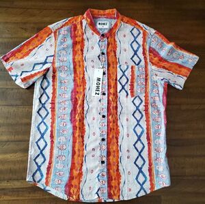 NWT MOHEZ Men's Multi-Print Patterned Short-Sleeve Button-Up Shirt - Size S